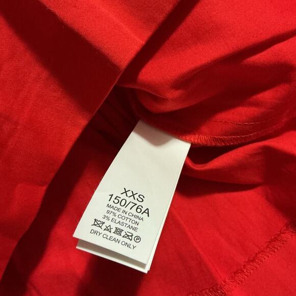 Kate Spade Red  Riviera Smocked Poplin Peplum Top Smocked Puff SLeeve  XXS - Picture 8 of 10